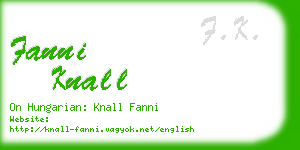 fanni knall business card